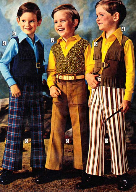 How did boys dress in the 1970s?